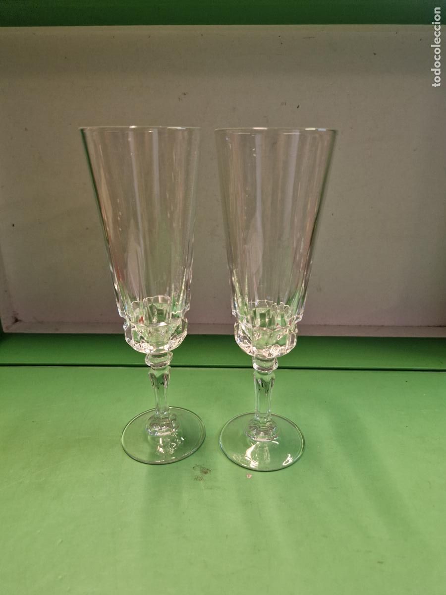 Vintage: 2 BONITAS COPAS DE CRISTAL. 19 CM - Foto 1
