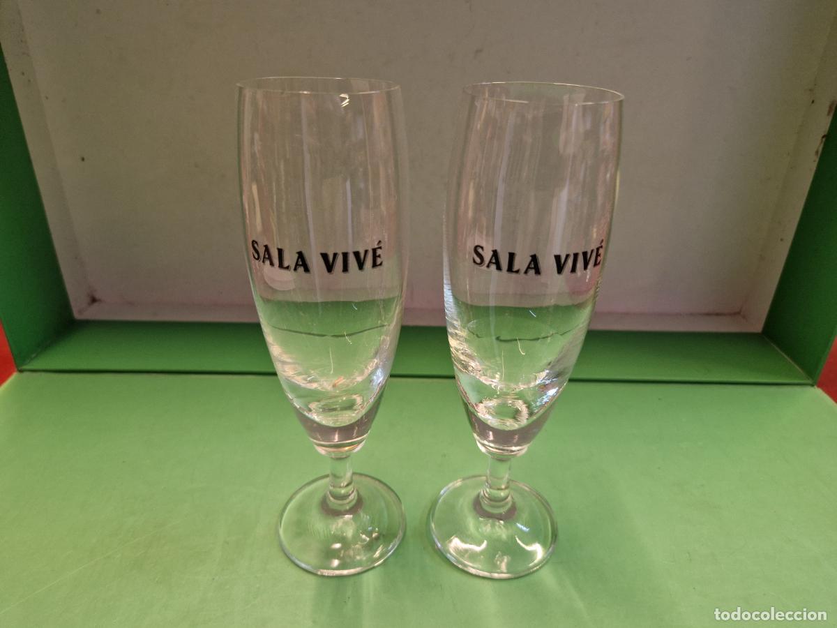 Vintage: 2 COPAS DE CRISTAL. SALA VIV&Egrave;. MEDIDA 17CM - Foto 2