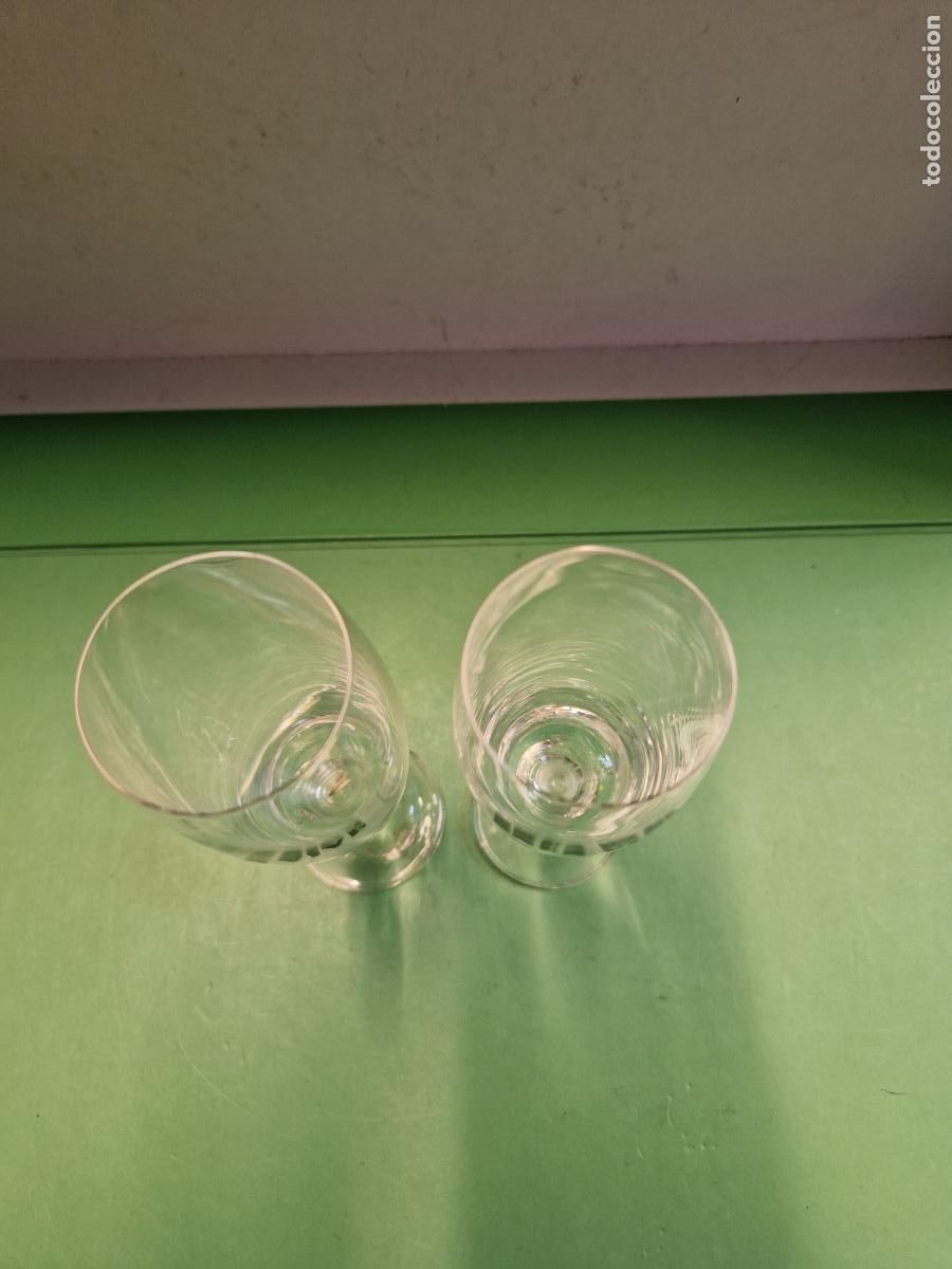 Vintage: 2 COPAS DE CRISTAL. SALA VIV&Egrave;. MEDIDA 17CM - Foto 3
