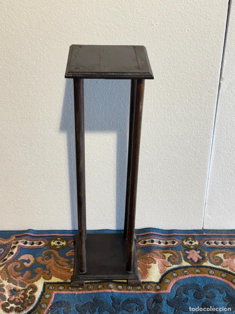 Vintage: MACETERO PEDESTAL DE MADERA - Foto 2