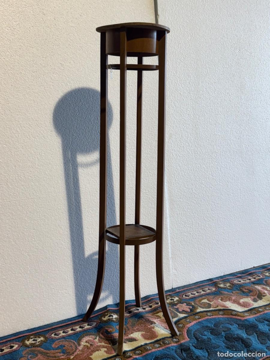 Vintage: MACETERO PEDESTAL DE MADERA - Foto 2
