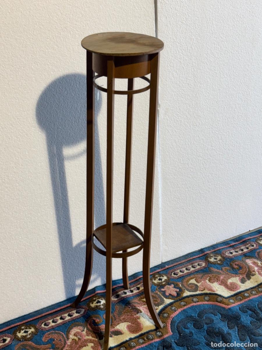 Vintage: MACETERO PEDESTAL DE MADERA - Foto 3