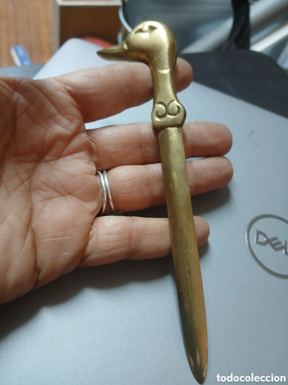 Vintage: ABRECARTAS DE BRONCE EN FORMA DE PATO - Foto 3