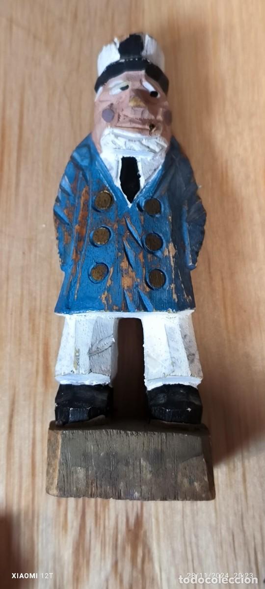 Vintage: Simp&aacute;tica talla de Marinero Retirado Capit&aacute;n 15 cm