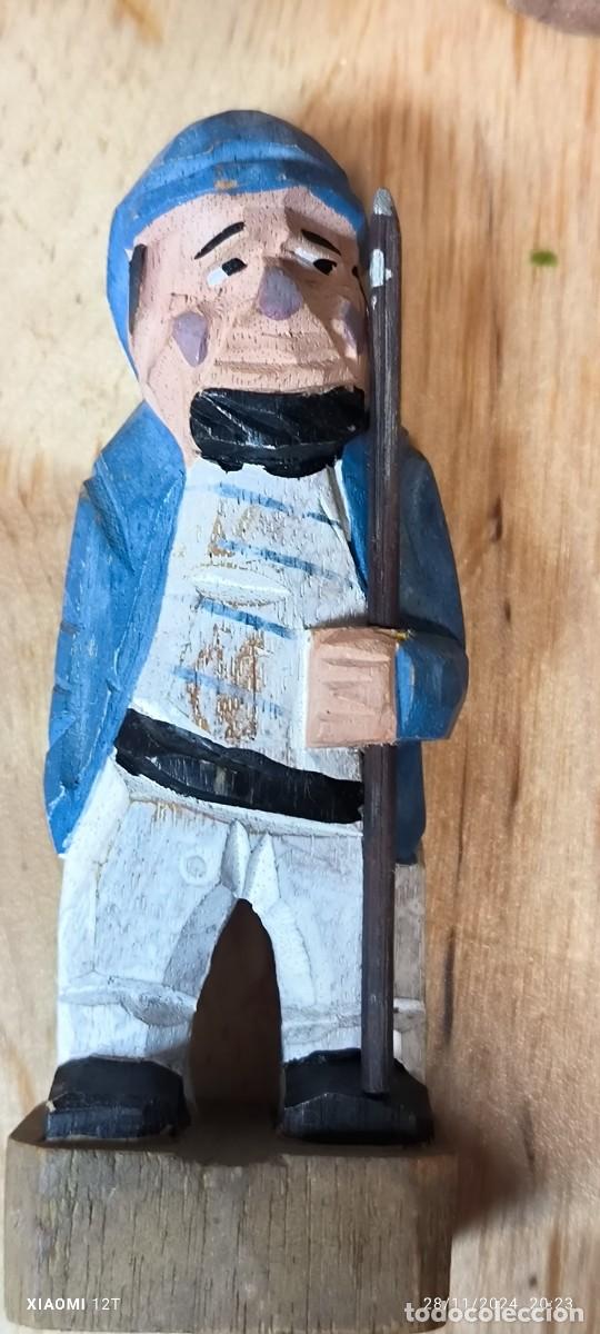 Vintage: Simp&aacute;tica talla de Marinero 1 15 cm - Foto 1