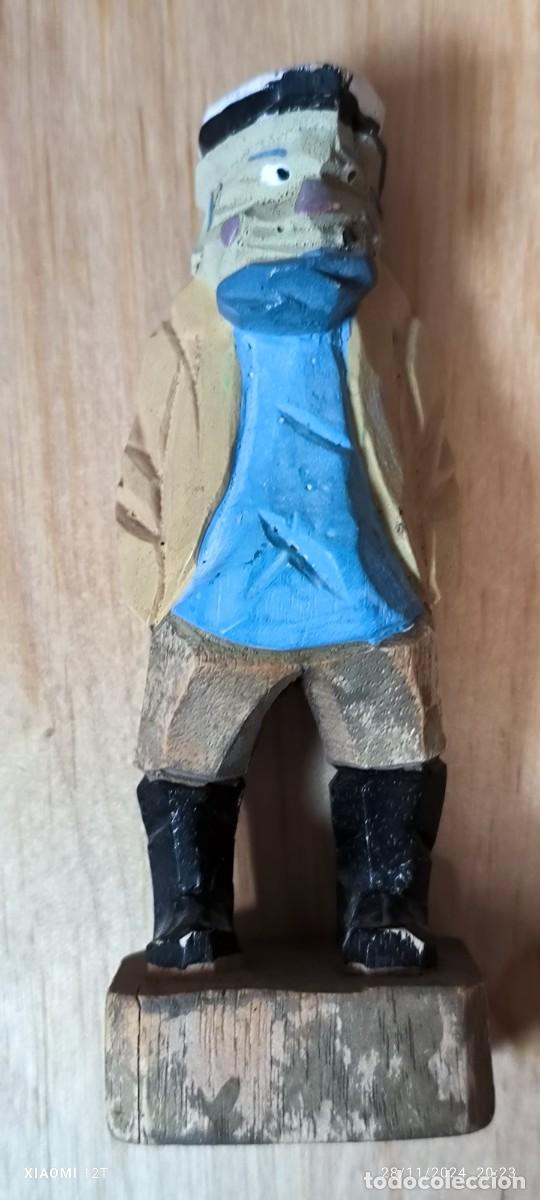 Vintage: Simp&aacute;tica talla de Marinero 3 15 cm - Foto 1