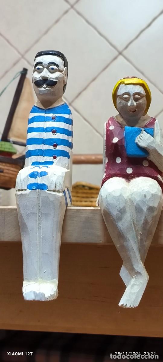 Vintage: PAREJA MARINERA APOYA EN BORDE DE REPISA O LEJA VER FOTOS aprox. 20 cm