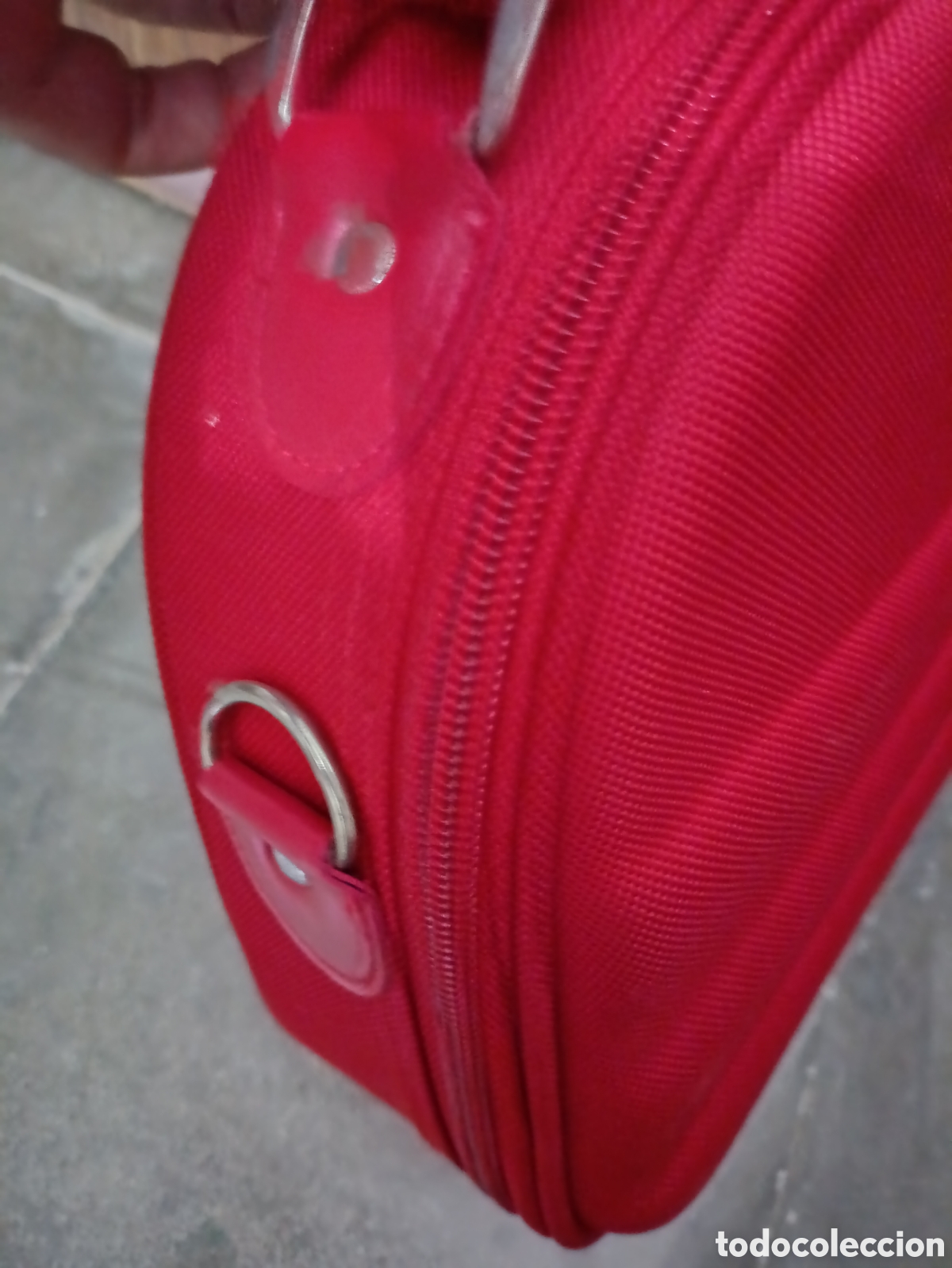 Vintage: Mini maleta roja con asa r&iacute;gida y compartimentos interiores - Foto 5