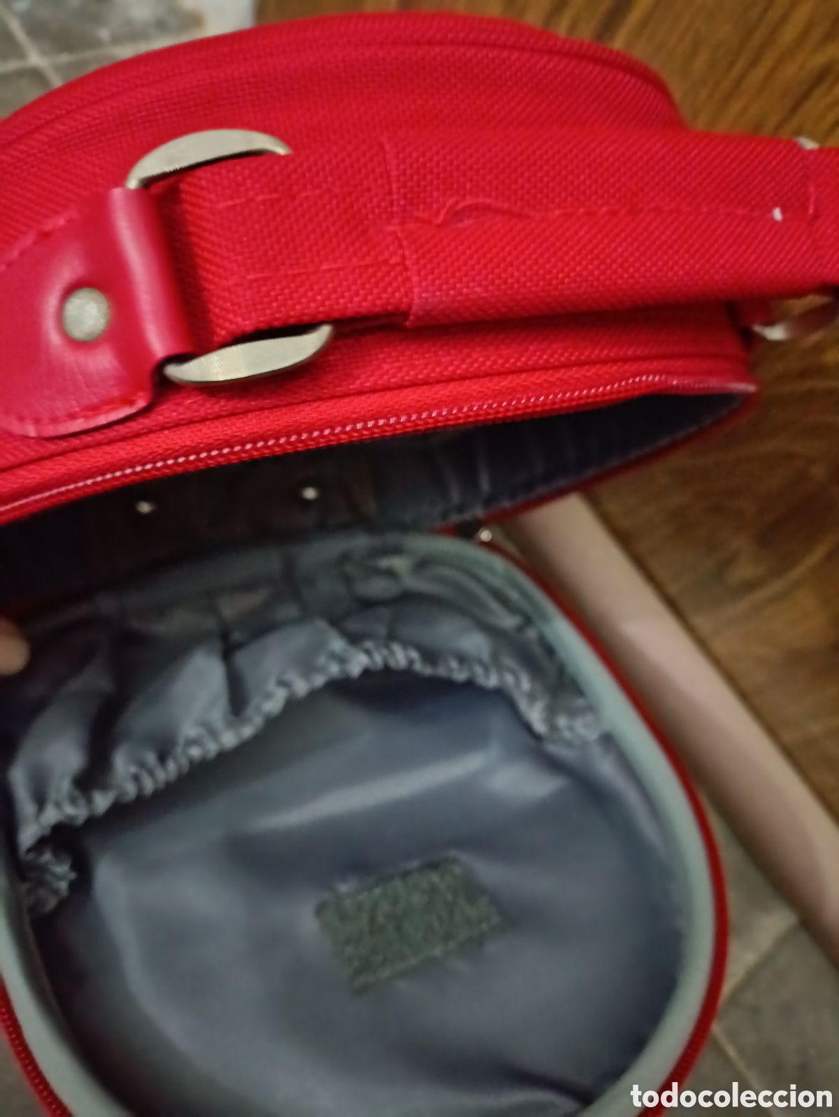 Vintage: Mini maleta roja con asa r&iacute;gida y compartimentos interiores - Foto 9