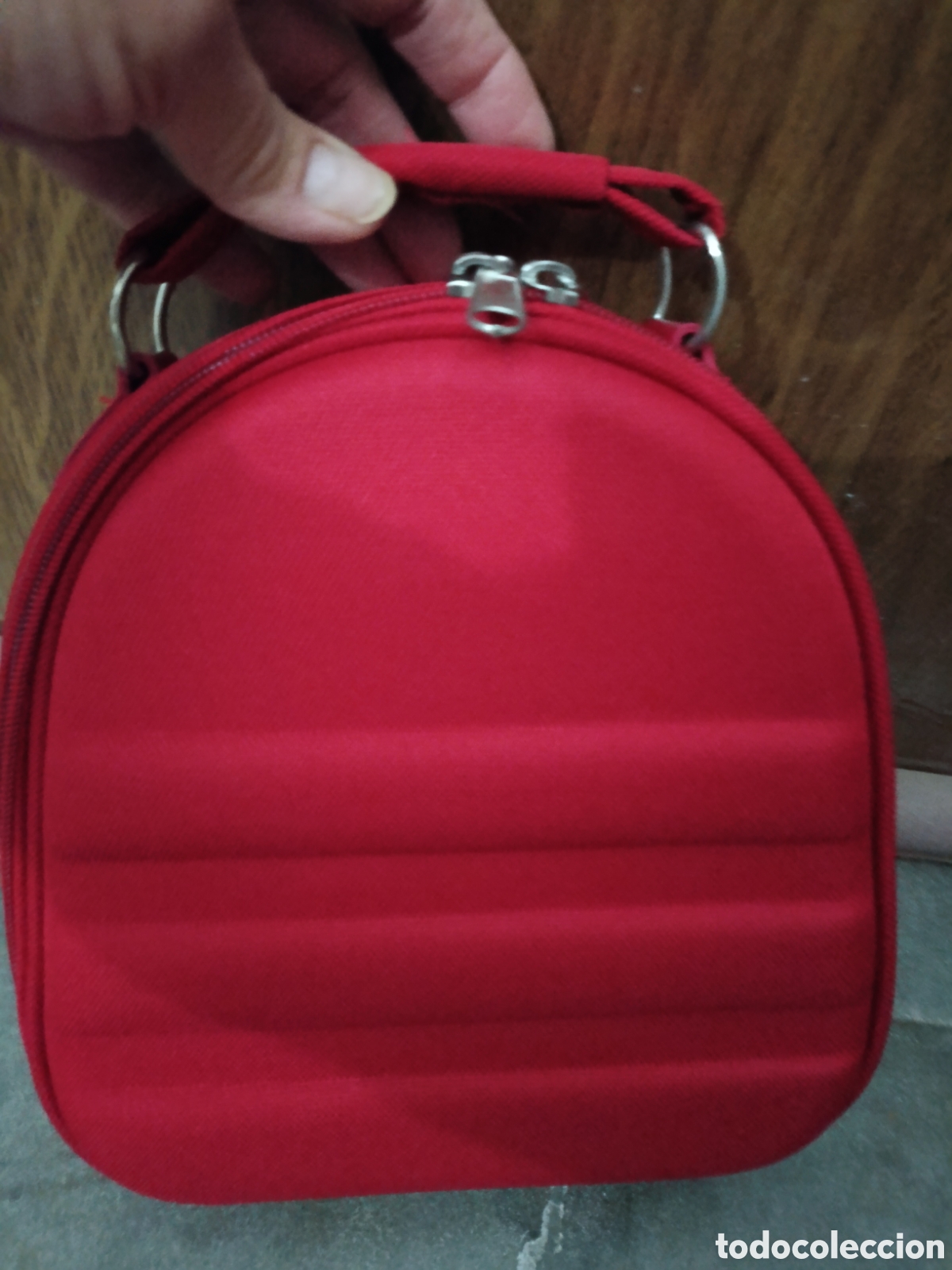 Vintage: Mini maleta roja con asa r&iacute;gida y compartimentos interiores - Foto 1