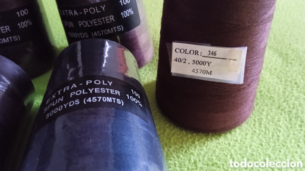 Vintage: LOTE Como Hilos. Poli&eacute;ster - Foto 4