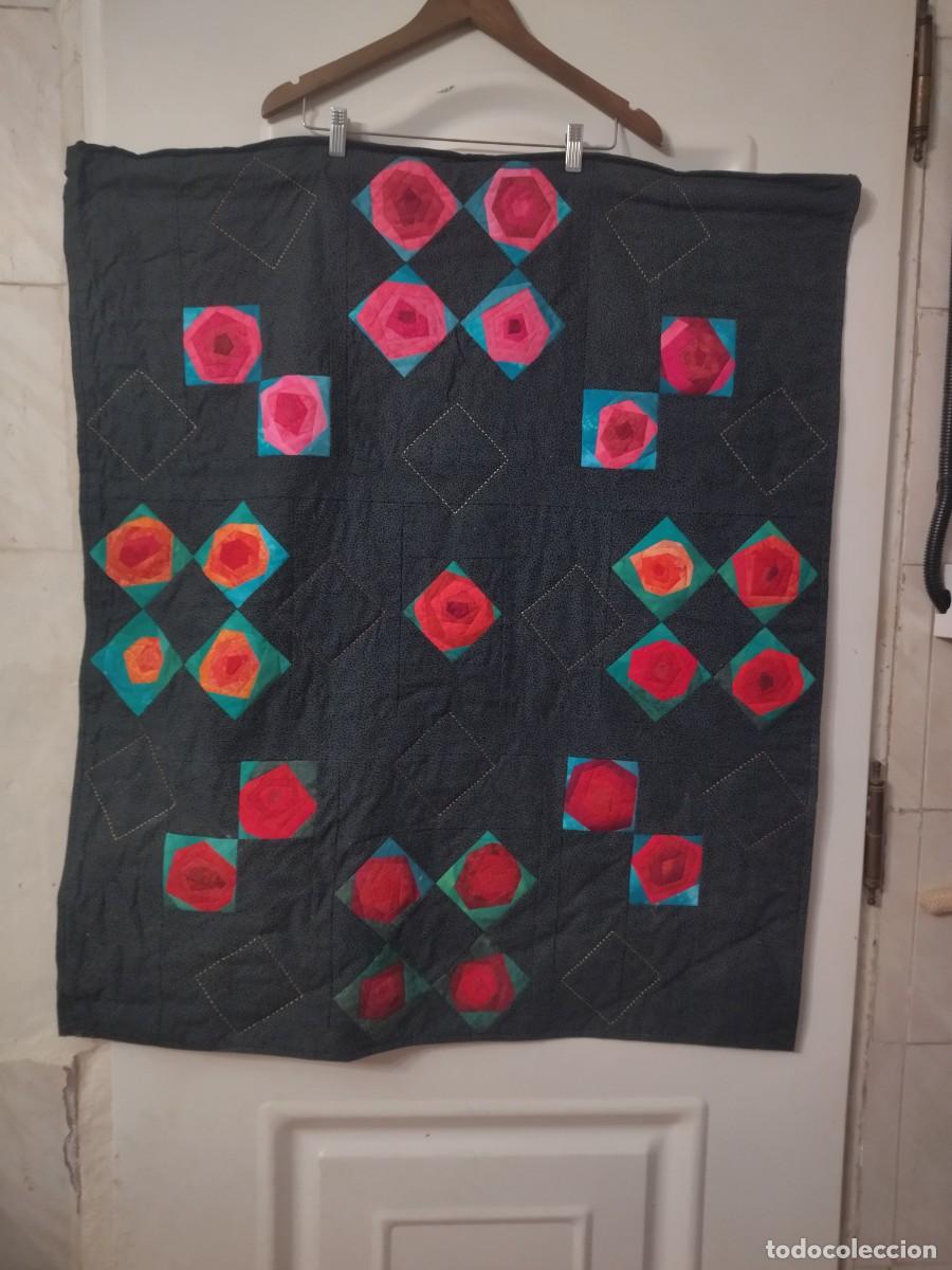 Vintage: Bonito tapiz patchwork, hecho a mano. - Foto 1
