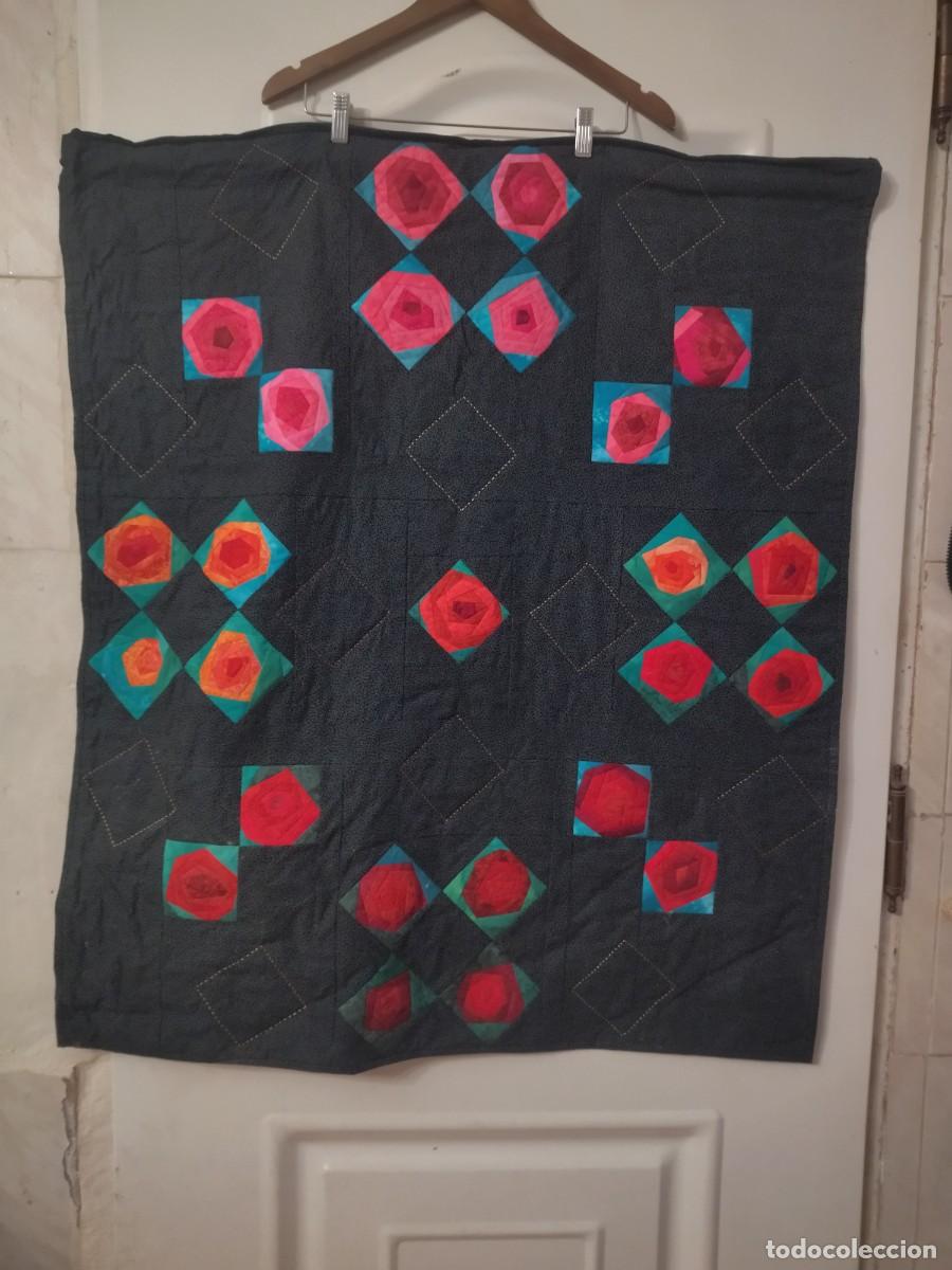 Vintage: Bonito tapiz patchwork, hecho a mano. - Foto 2