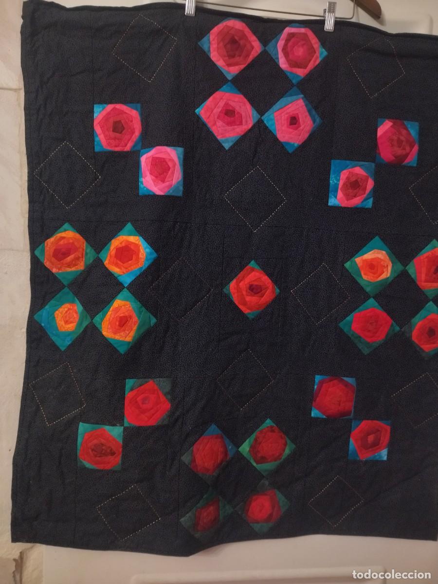Vintage: Bonito tapiz patchwork, hecho a mano. - Foto 3