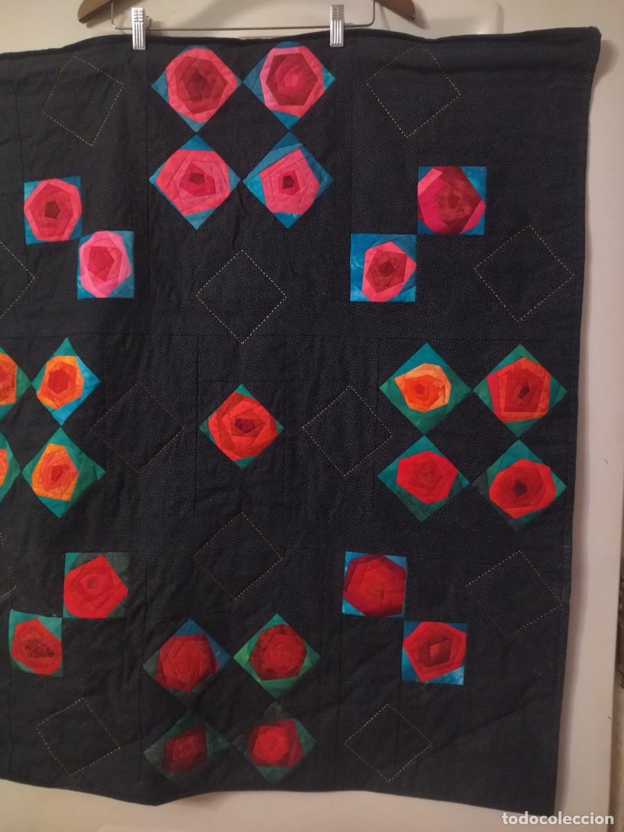 Vintage: Bonito tapiz patchwork, hecho a mano. - Foto 4