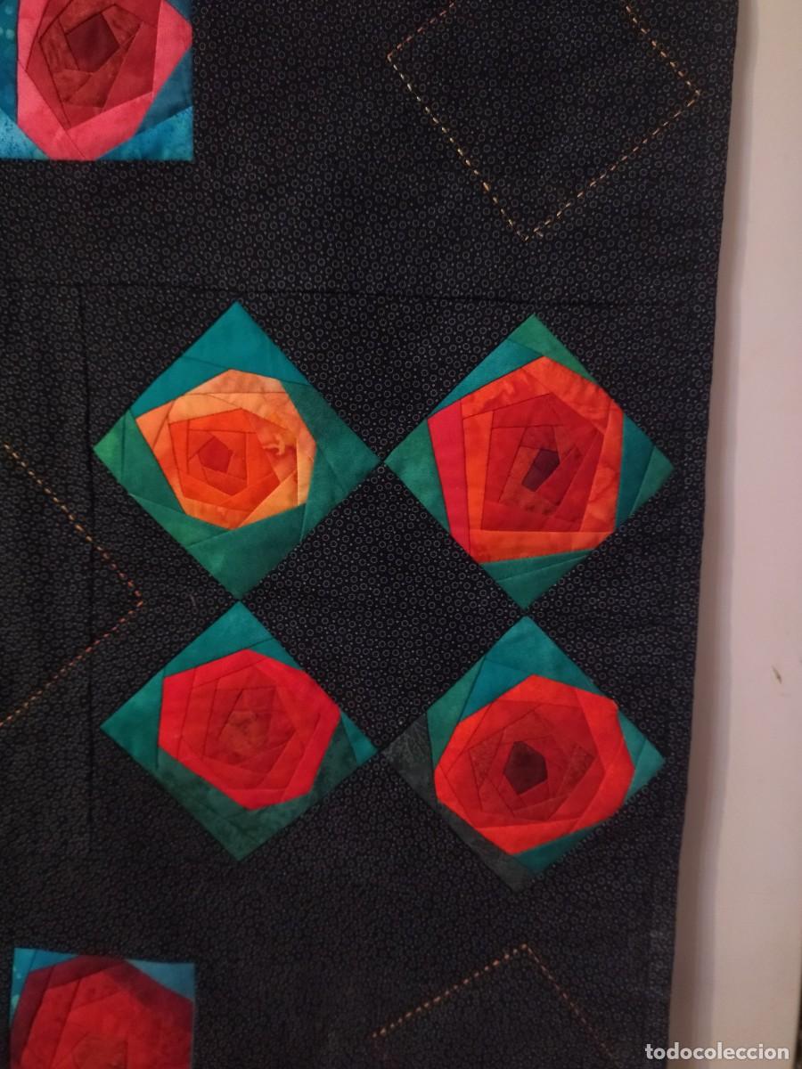 Vintage: Bonito tapiz patchwork, hecho a mano. - Foto 5