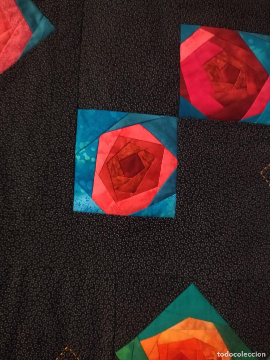 Vintage: Bonito tapiz patchwork, hecho a mano. - Foto 6