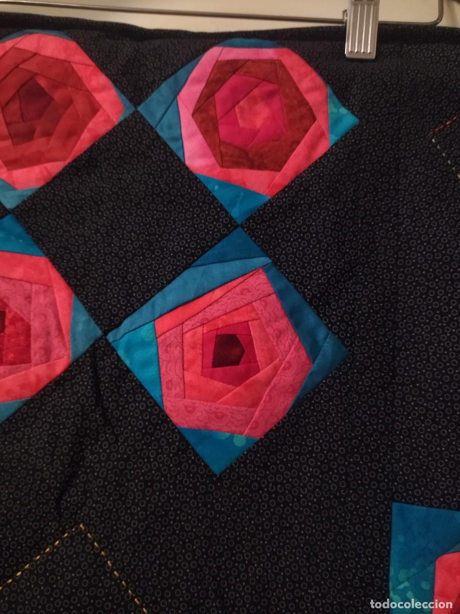 Vintage: Bonito tapiz patchwork, hecho a mano. - Foto 7