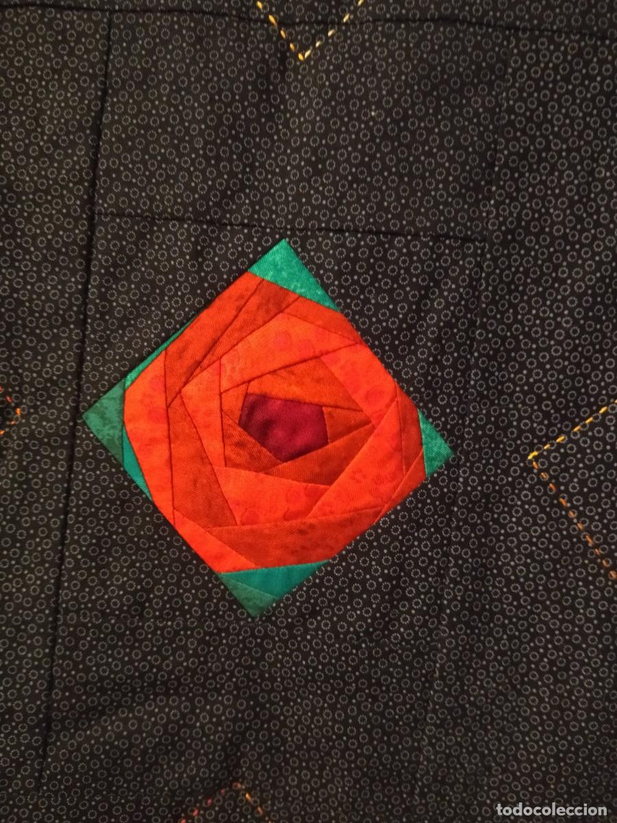 Vintage: Bonito tapiz patchwork, hecho a mano. - Foto 8