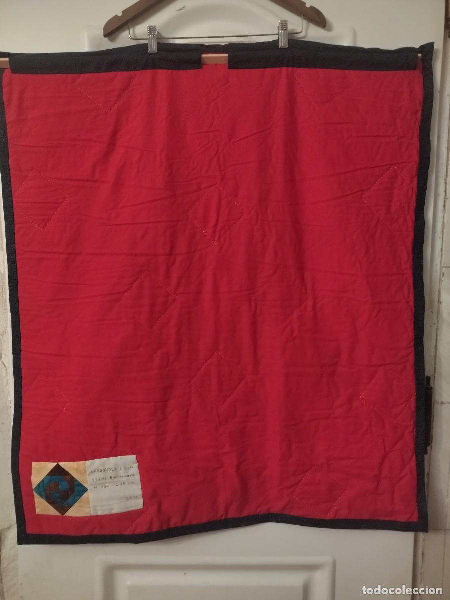 Vintage: Bonito tapiz patchwork, hecho a mano. - Foto 11