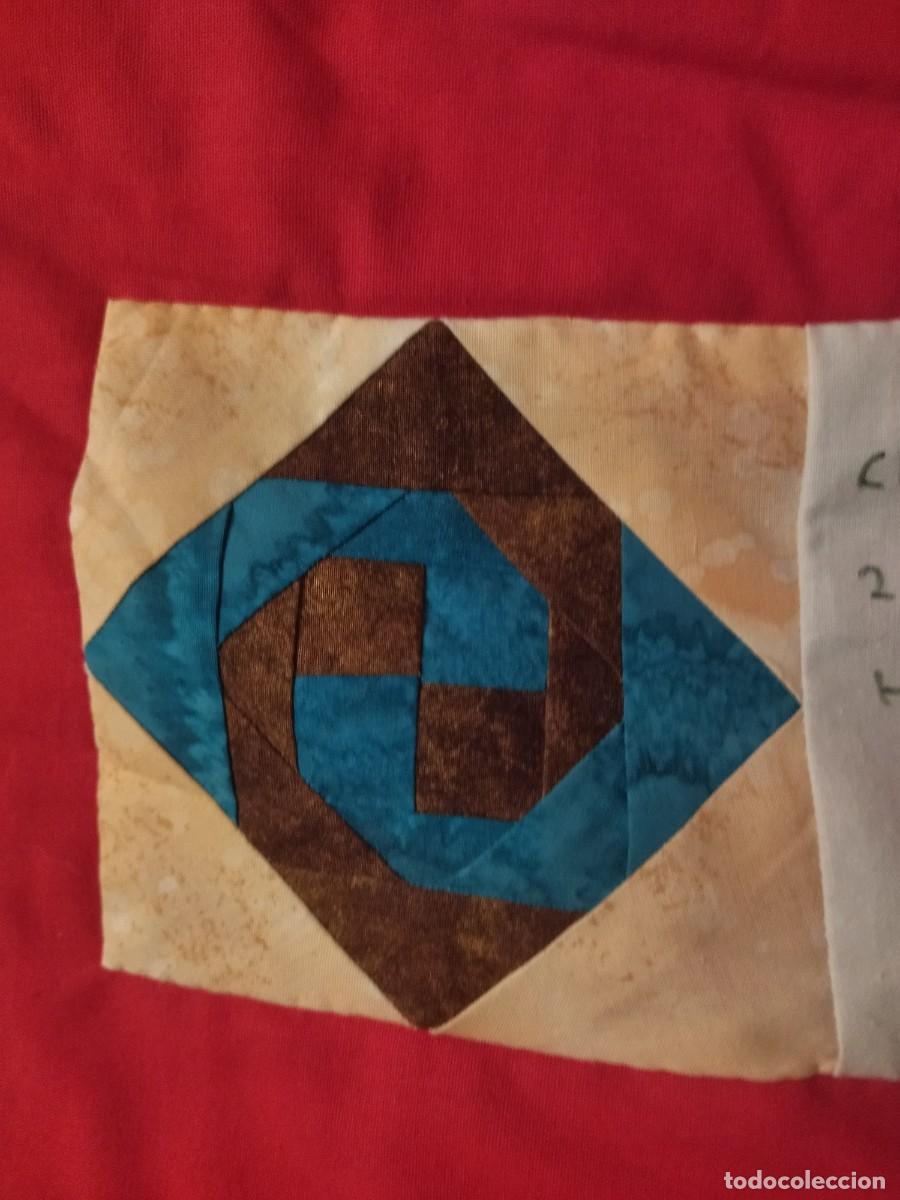 Vintage: Bonito tapiz patchwork, hecho a mano. - Foto 14