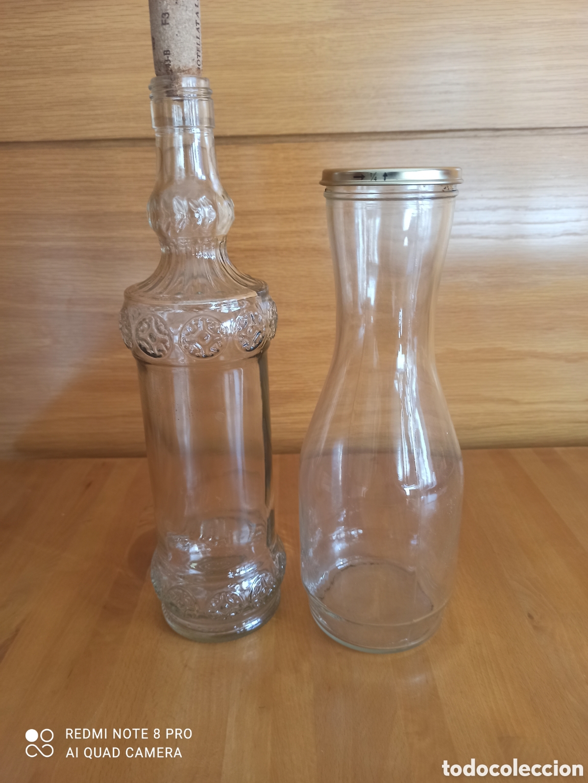 Vintage: Botella de cristal y otra de regalo