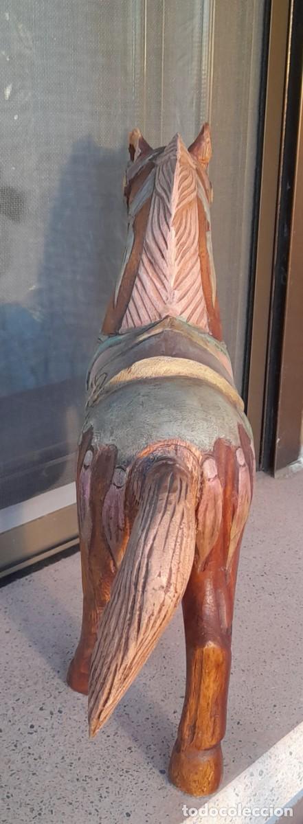 Vintage: CABALLO DE MADERA TALLADA GRANDES DIMENSIONES - Foto 7
