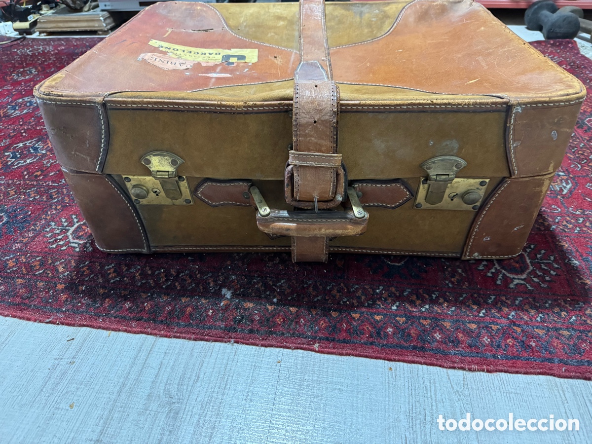 Vintage: Maleta de viaje en cuero - Foto 2