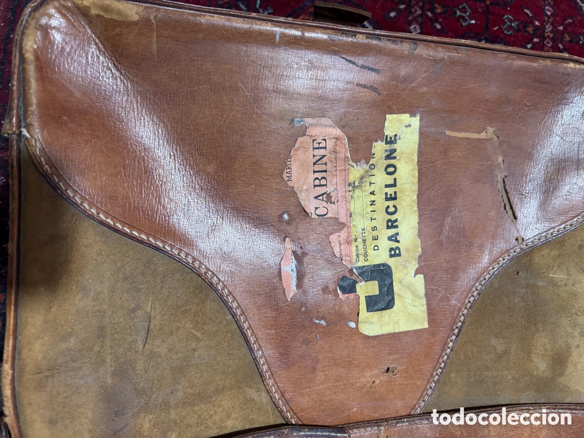 Vintage: Maleta de viaje en cuero - Foto 3