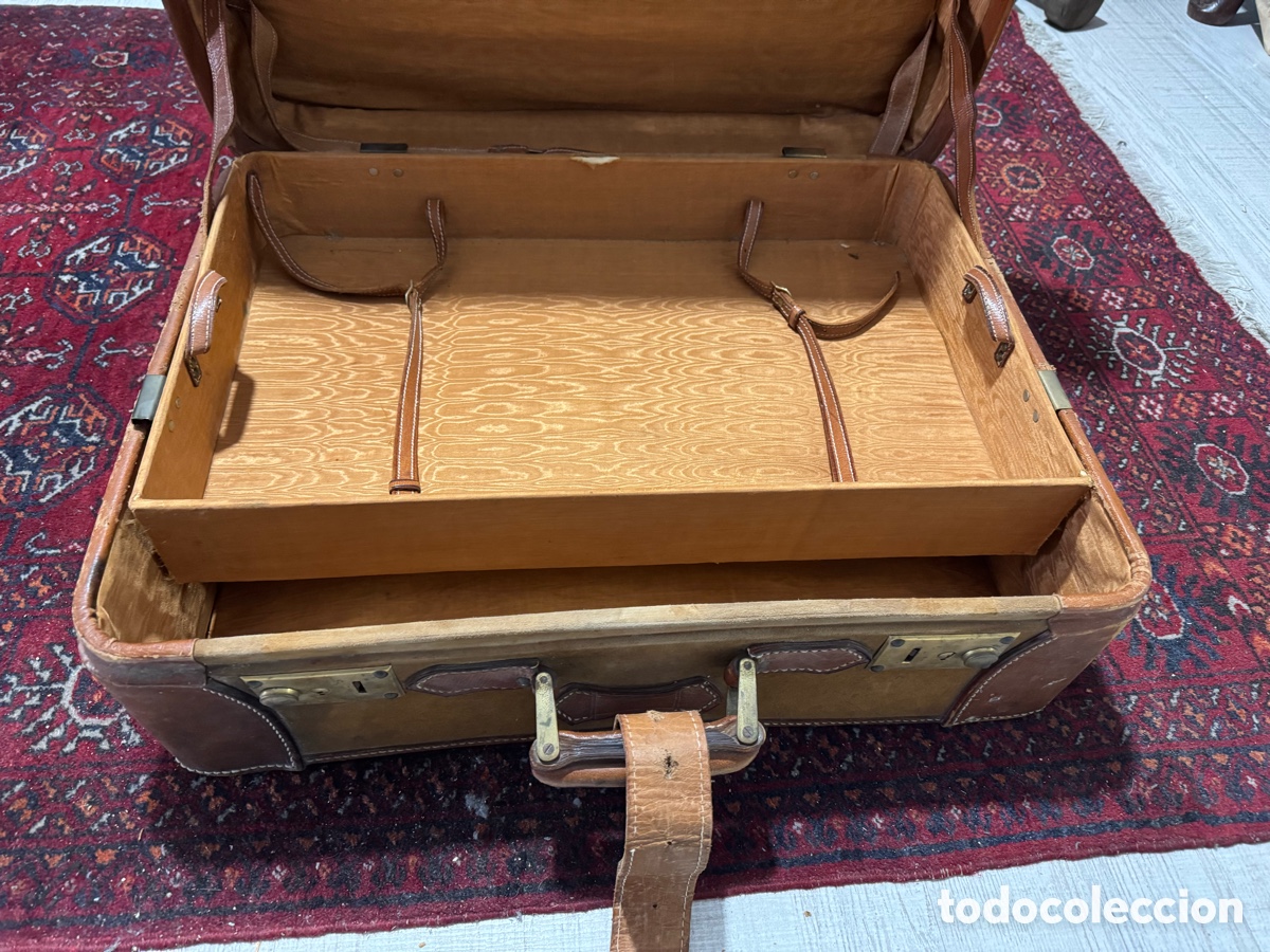 Vintage: Maleta de viaje en cuero - Foto 5