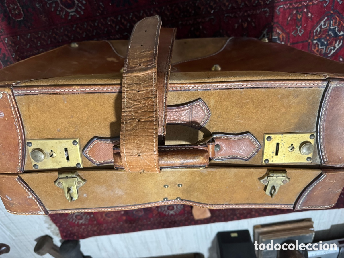Vintage: Maleta de viaje en cuero - Foto 6