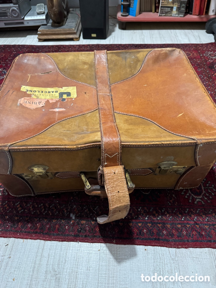 Vintage: Maleta de viaje en cuero - Foto 1