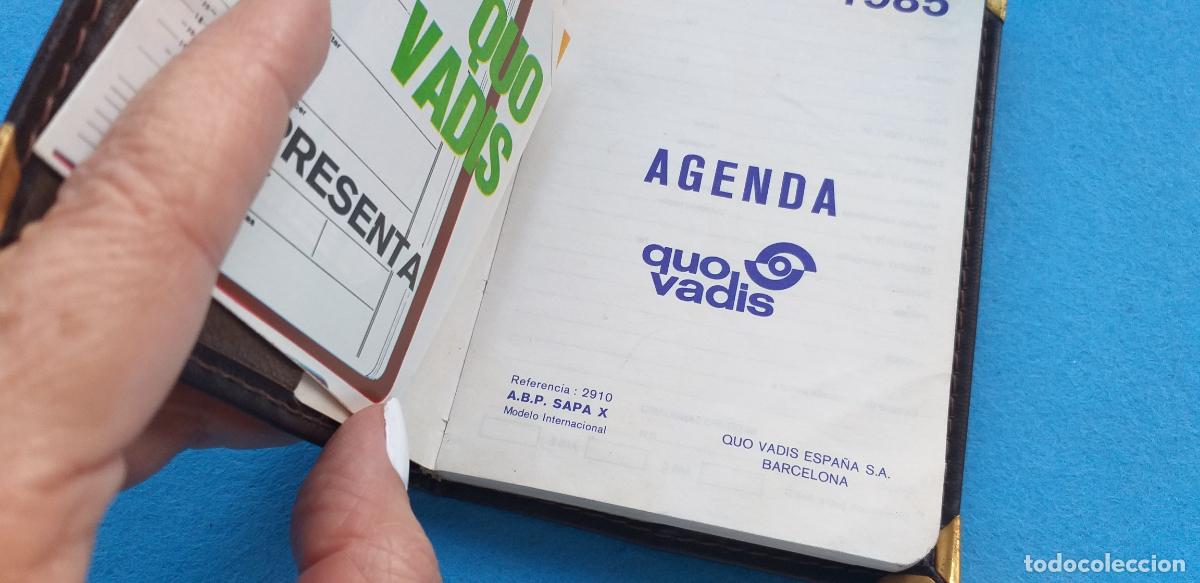 Vintage: Peque&ntilde;a agenda. Listin telef&oacute;nico. Marca Quo Vadis, Barcelona. A&ntilde;o 1985