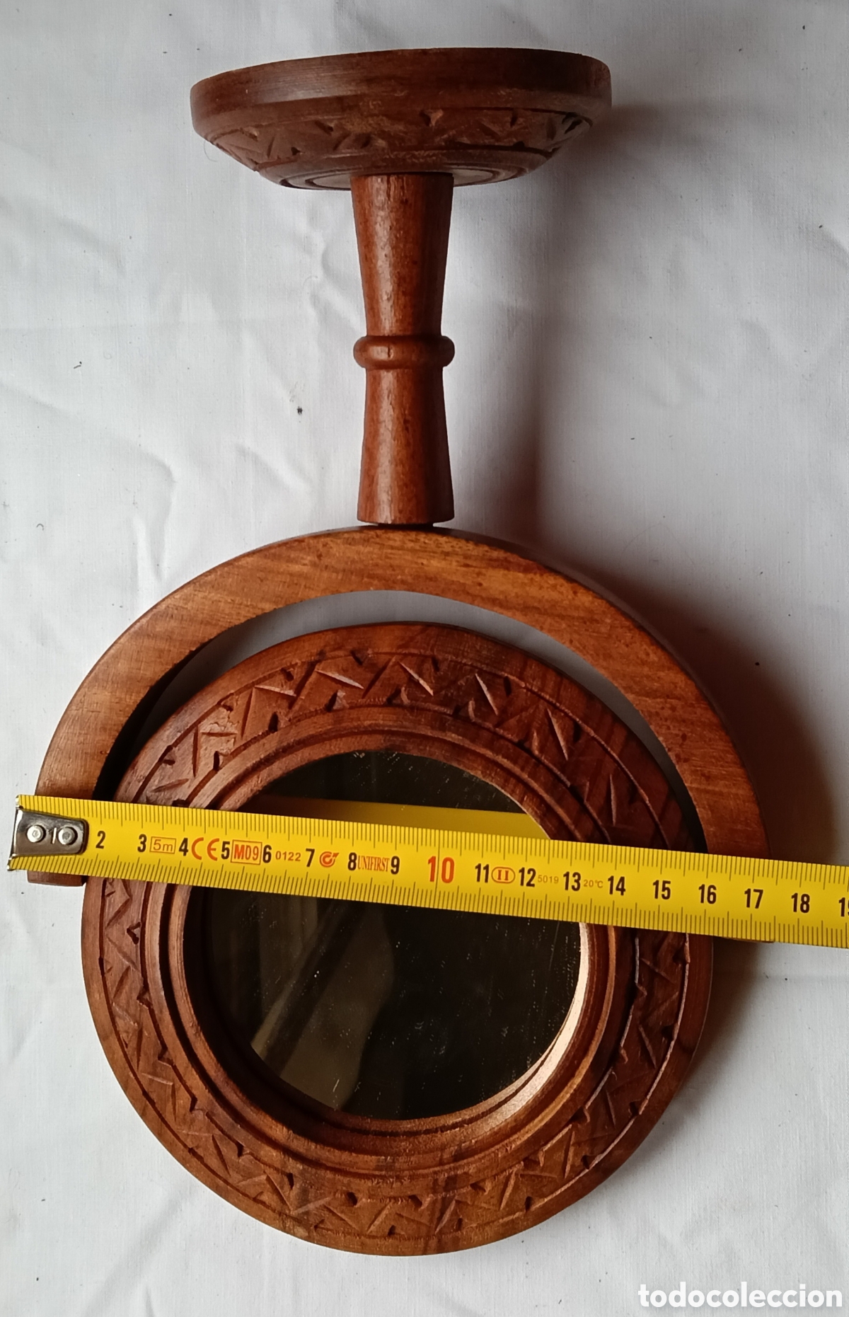 Vintage: Espejo de mano en madera de la India - Foto 8