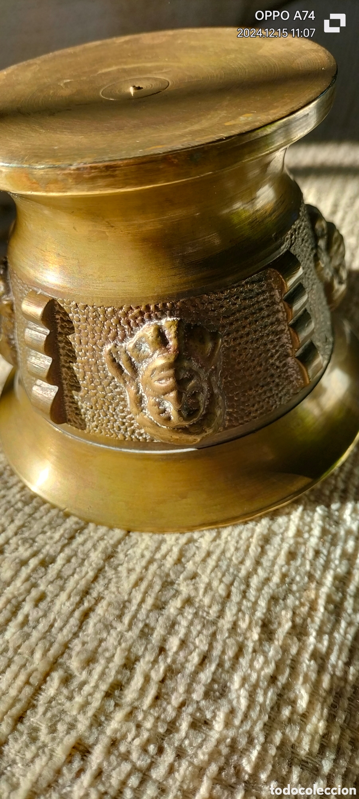 Vintage: Almirez con mano de bronce - Foto 3