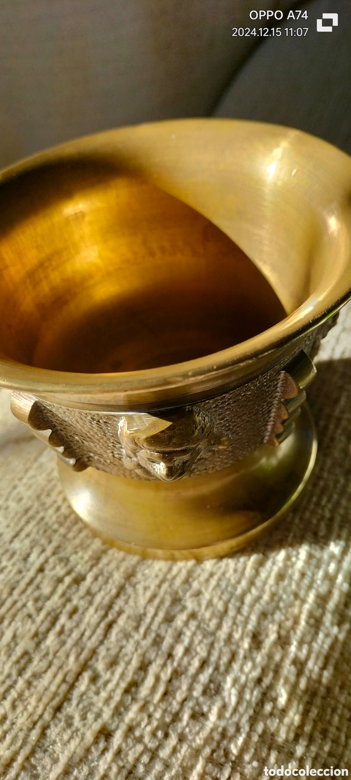 Vintage: Almirez con mano de bronce - Foto 4