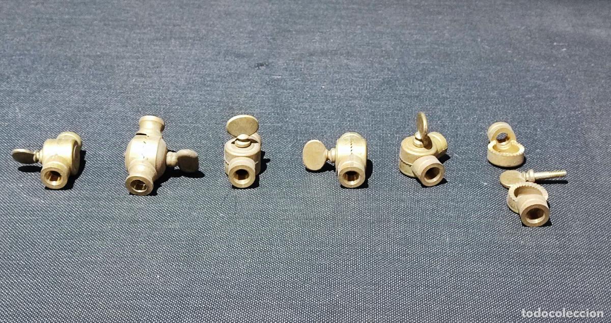 Vintage: LOTE DE 6 ROTULAS DE BRONCE PARA LAMPARA - Foto 4
