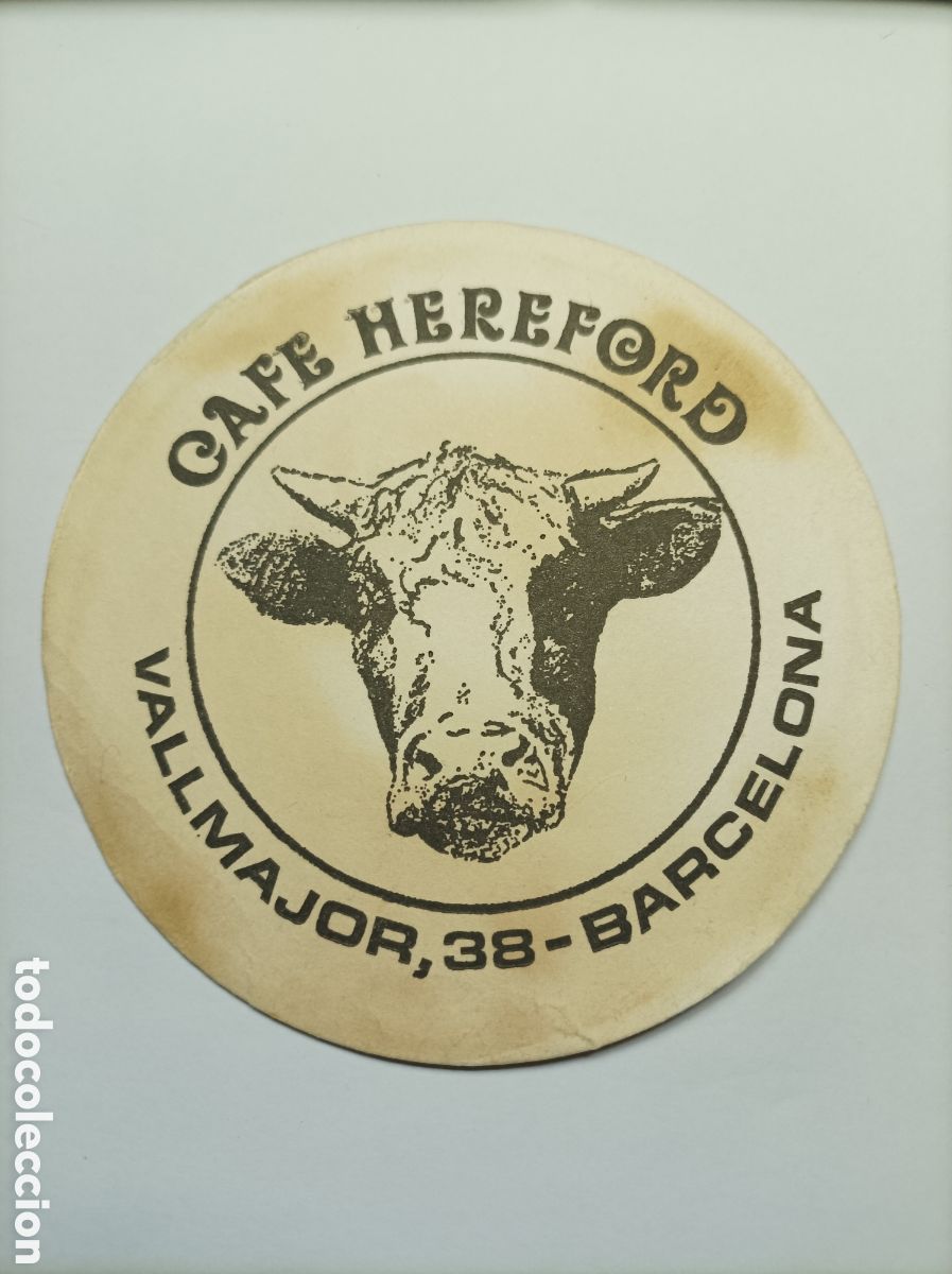 Vintage: CAFE HEREFORD. BARCELONA. POSAVASOS. - Foto 1