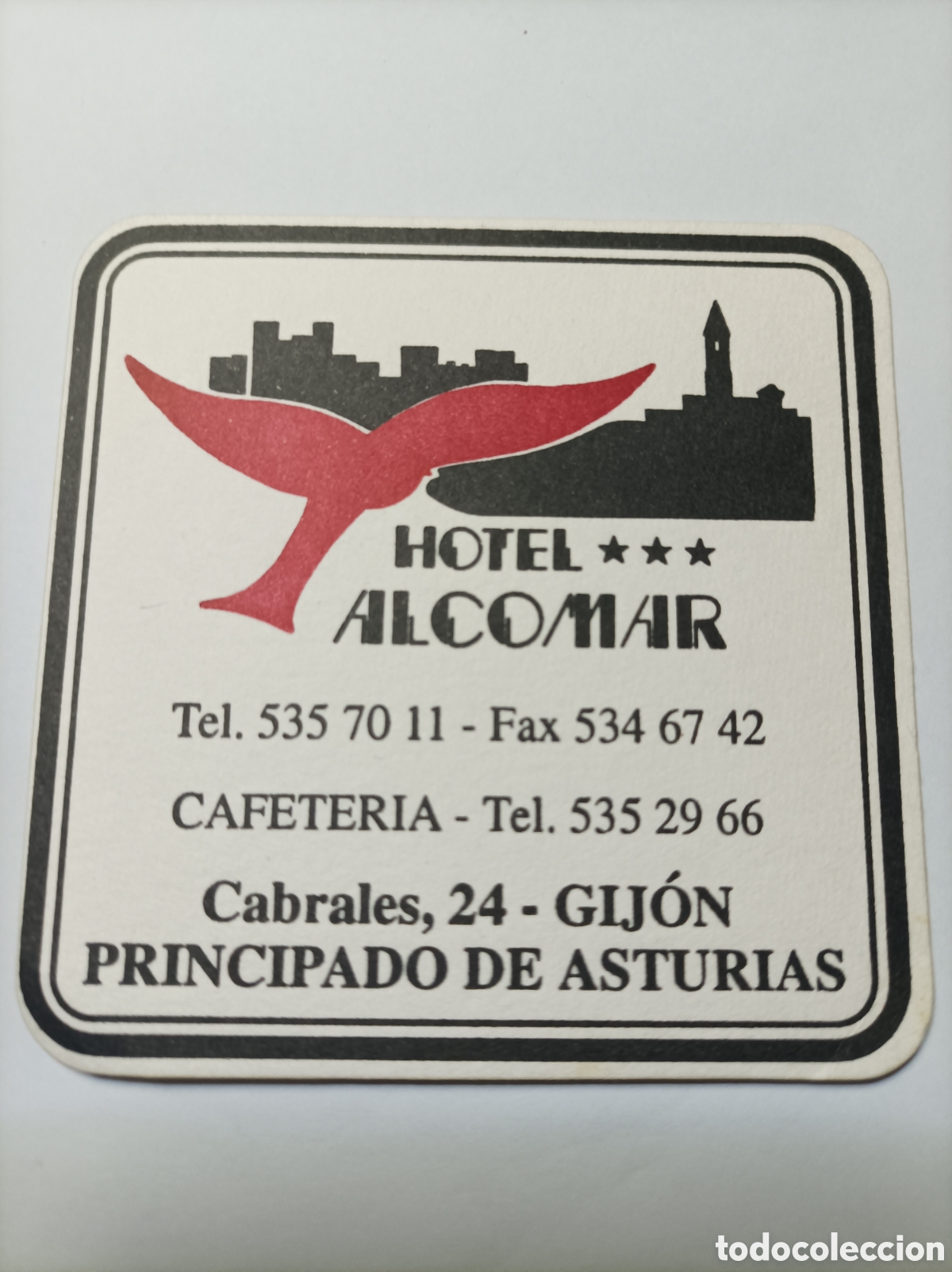 Vintage: HOTEL ALCOMAR. GIJ&Oacute;N. POSAVASOS. - Foto 1
