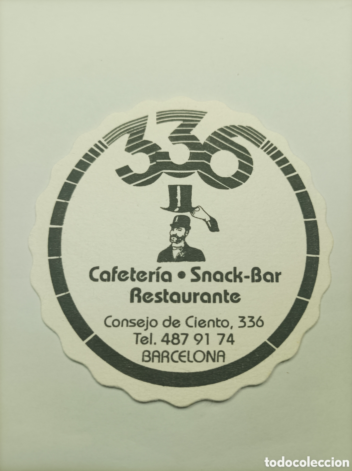 Vintage: 336 CAFETER&Iacute;A. BARCELONA. POSAVASOS. - Foto 1