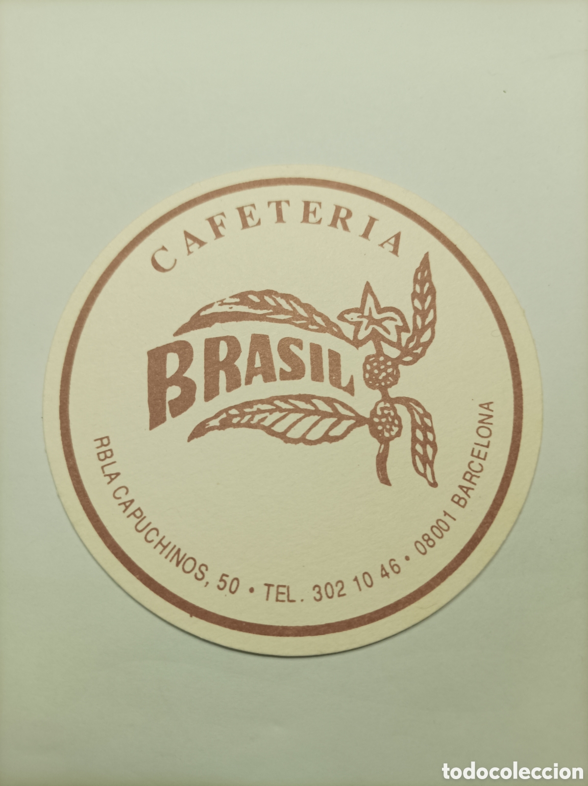Vintage: BRASIL CAFETER&Iacute;A. BARCELONA. POSAVASOS. - Foto 1