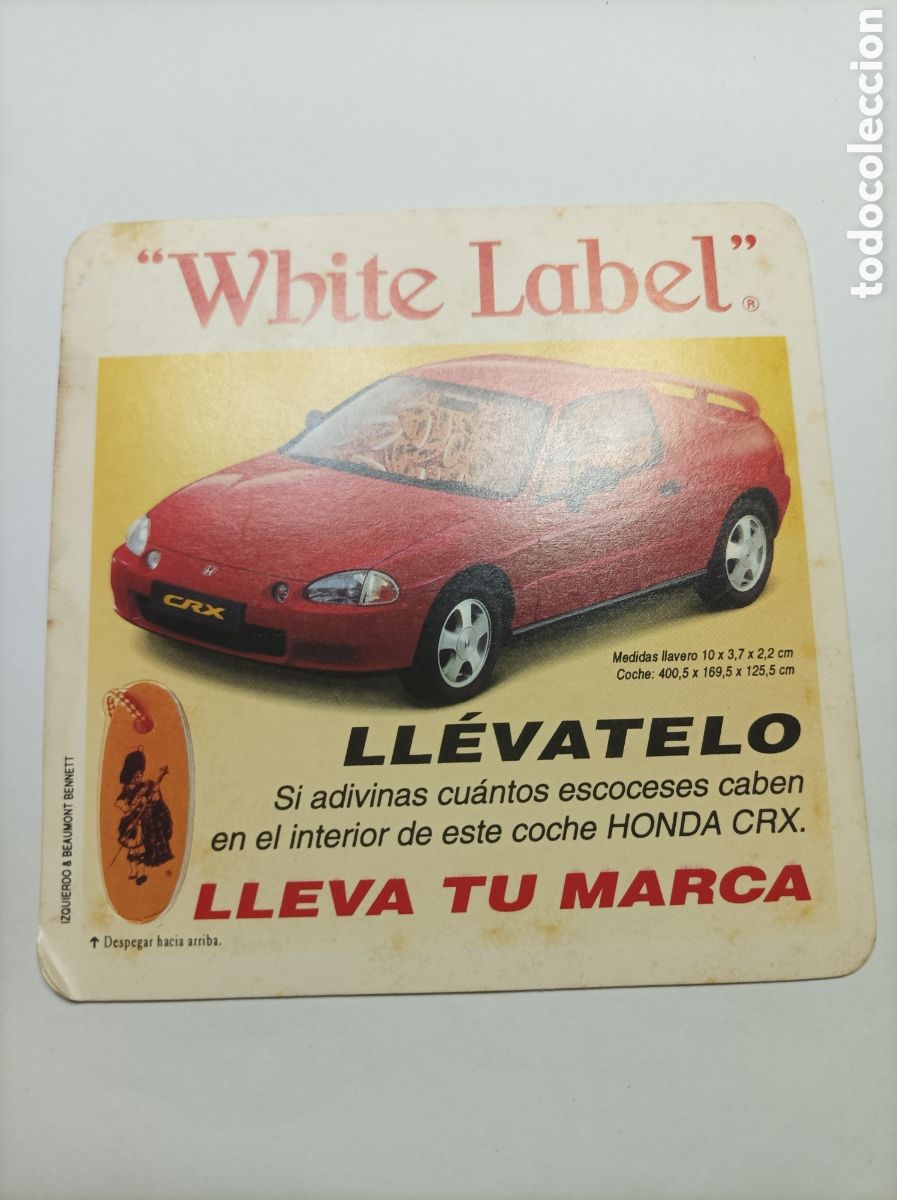 Vintage: WHITE LABEL. WHISKY. POSAVASOS. - Foto 1