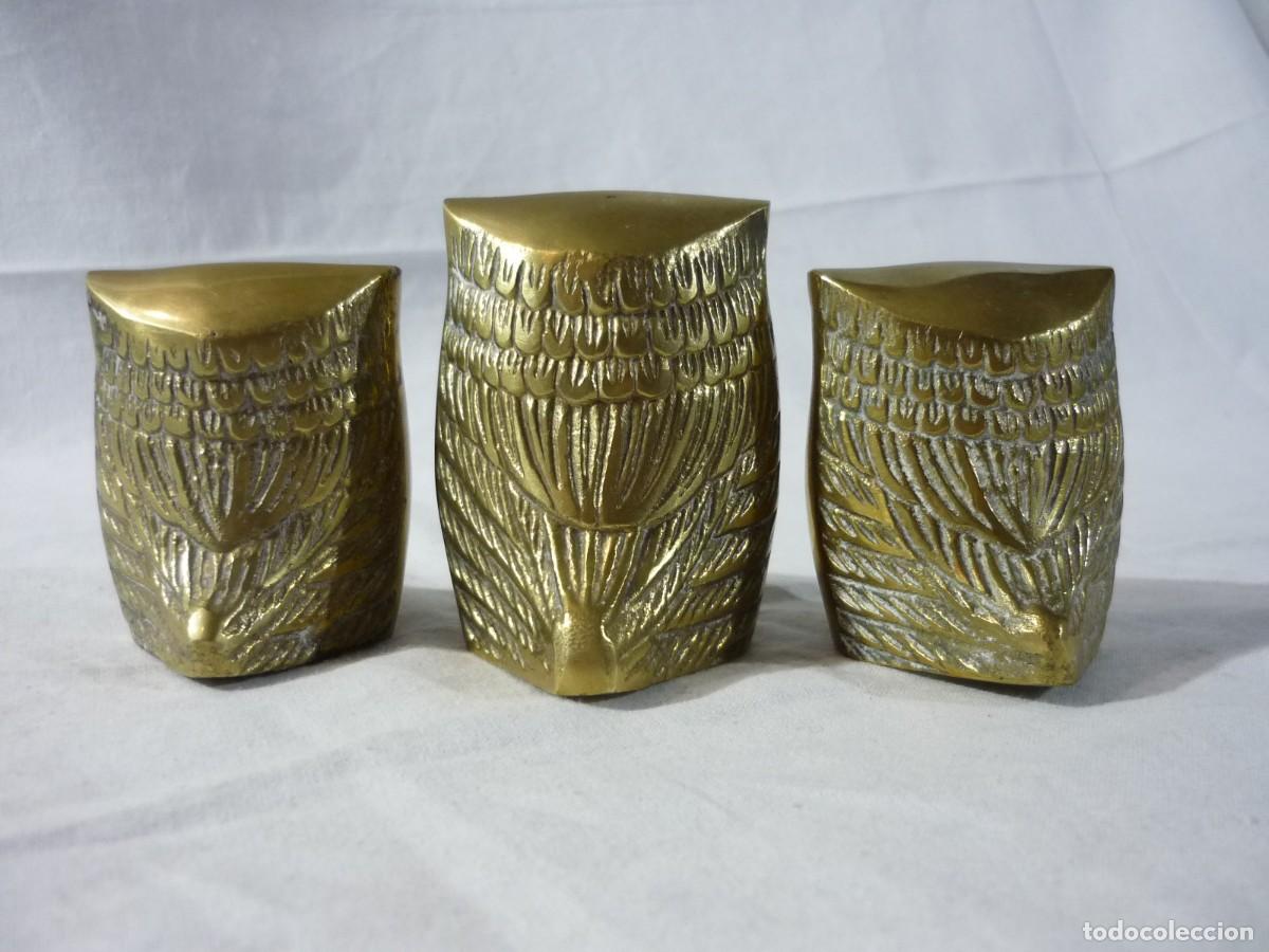 Vintage: Familia de Buhos en bronce - Foto 5