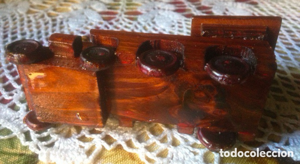 Vintage: M&aacute;quina de tren de madera - Foto 4