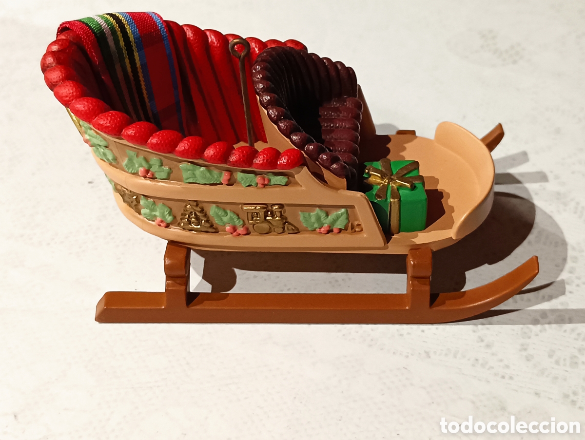 Vintage: Adorno para colgar en el &aacute;rbol de Navidad. Trineo de Pap&aacute; Noel