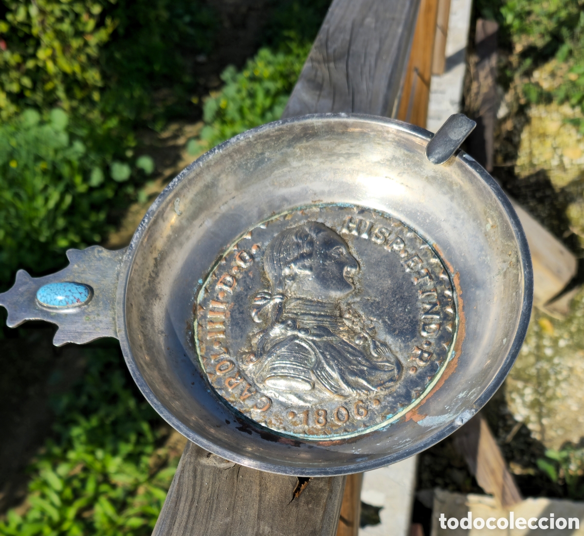 Vintage: Cenicero Carlos III moneda - Foto 2