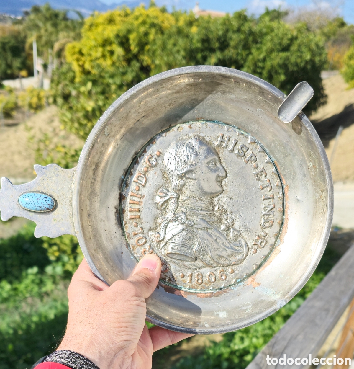 Vintage: Cenicero Carlos III moneda - Foto 3