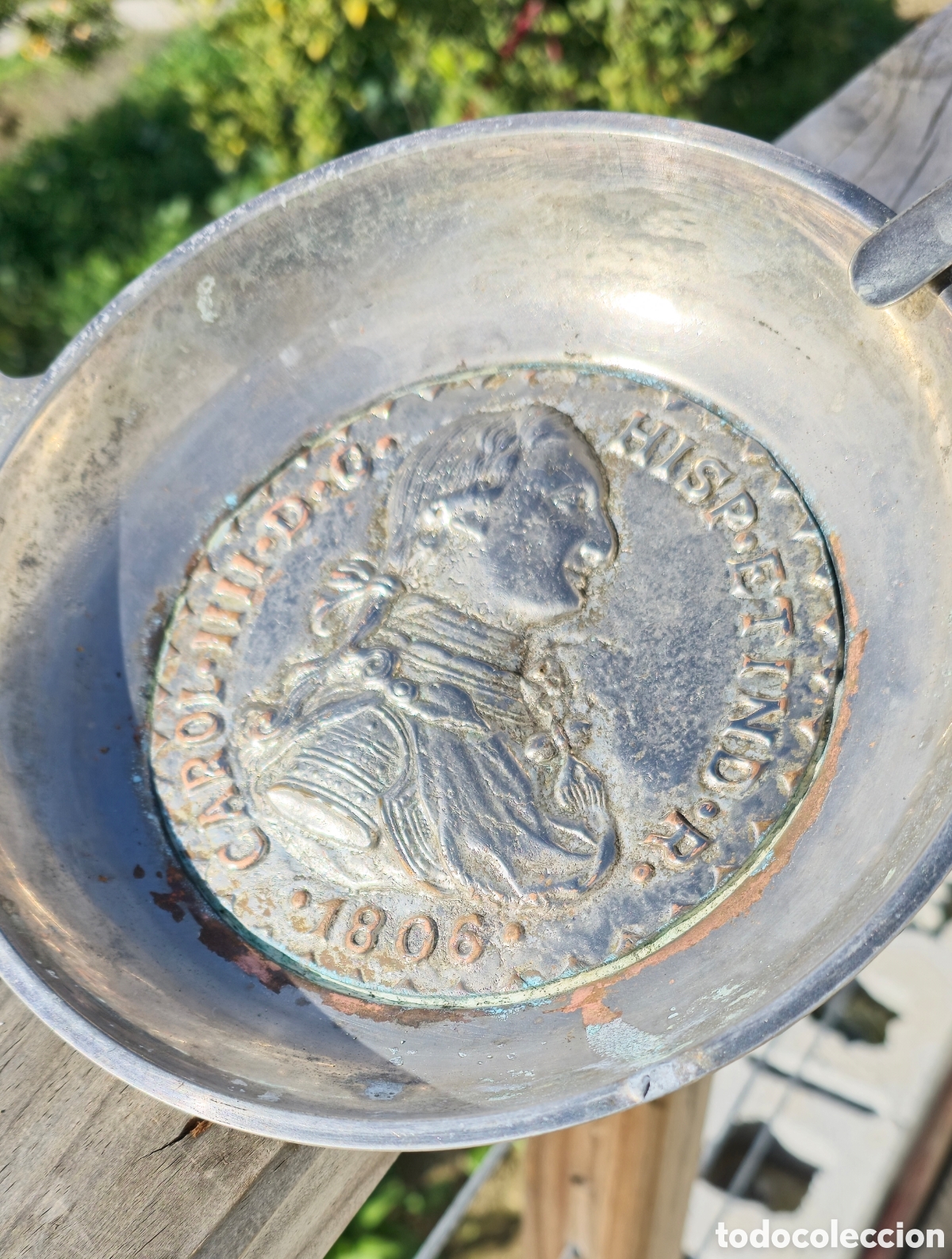 Vintage: Cenicero Carlos III moneda - Foto 1