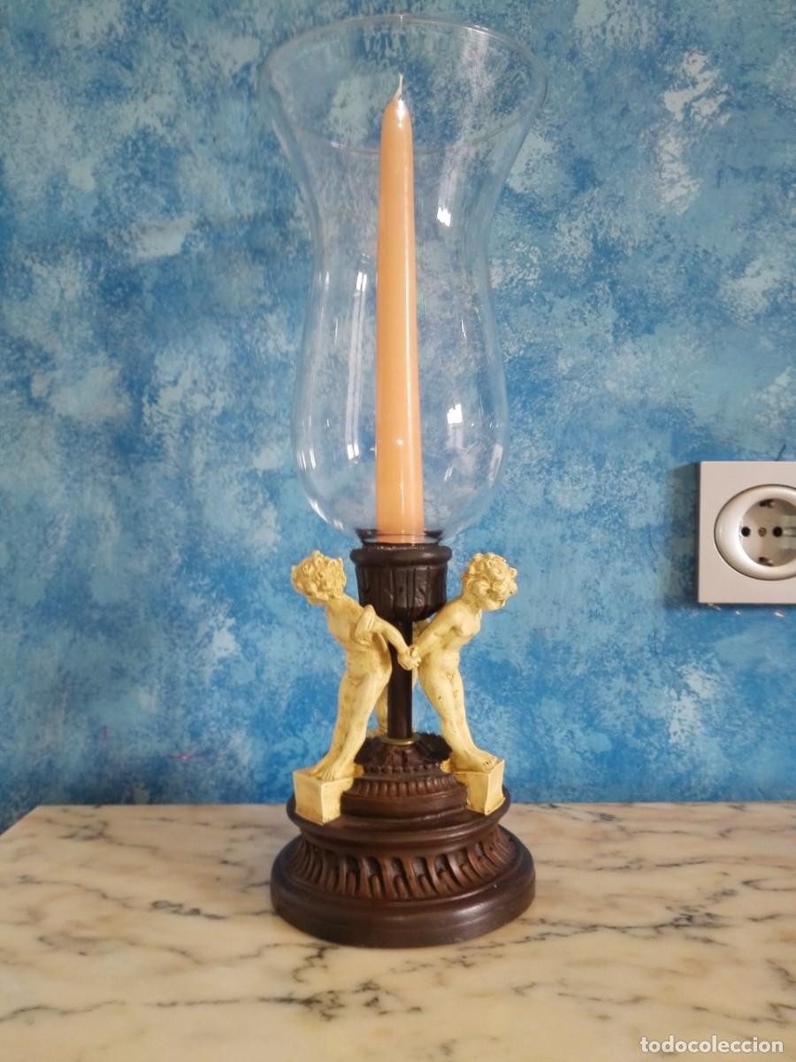 Vintage: QUINQU&Eacute; PORTAVELA CON CRISTAL - Foto 1
