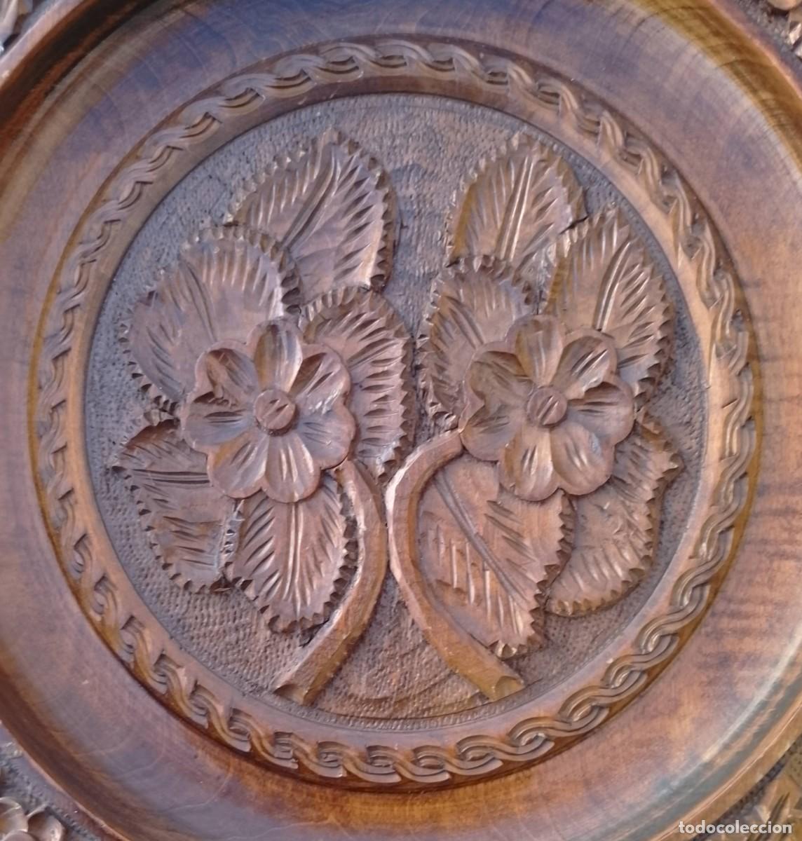 Vintage: Plato Tallado en Madera - Foto 3